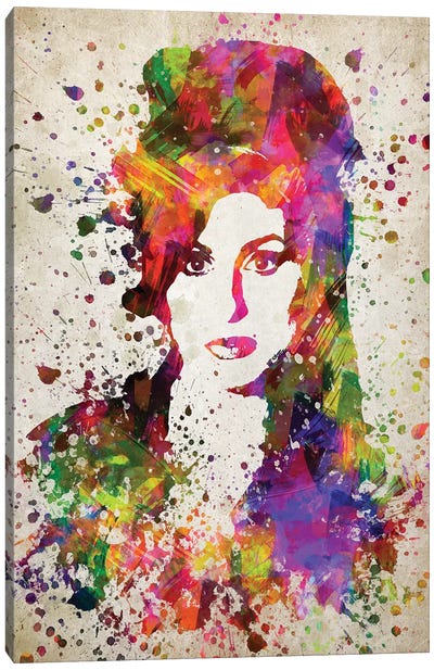 Amy Winehouse Canvas Art Print - Aged Pixel