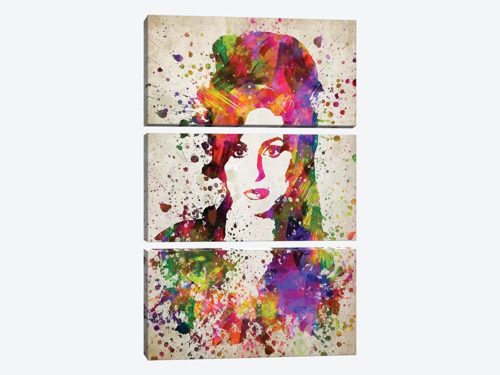 Amy Winehouse by Aged Pixel 3-piece Canvas Art