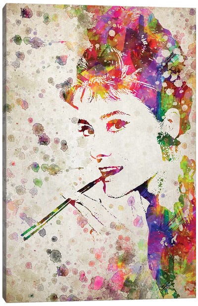 Audrey Hepburn Canvas Art Print - Sixties Nostalgia Art