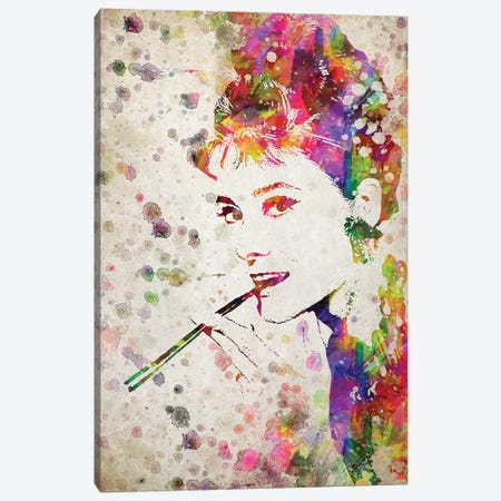Audrey Hepburn Canvas Print #ADP2793} by Aged Pixel Canvas Artwork