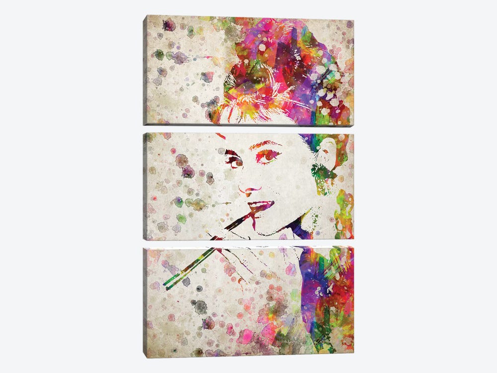 Audrey Hepburn by Aged Pixel 3-piece Canvas Art Print