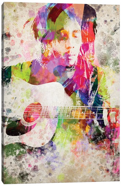 Bob Marley Canvas Art Print - Guitar Art