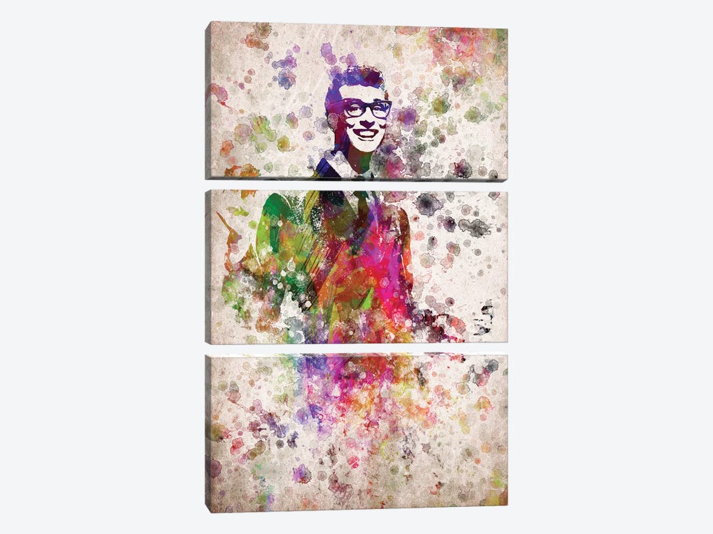 Buddy Holly by Aged Pixel 3-piece Canvas Artwork