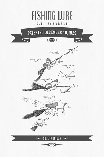 C.H. Scharrer Fishing Tackle Patent Sketch Retro (Charcoal)