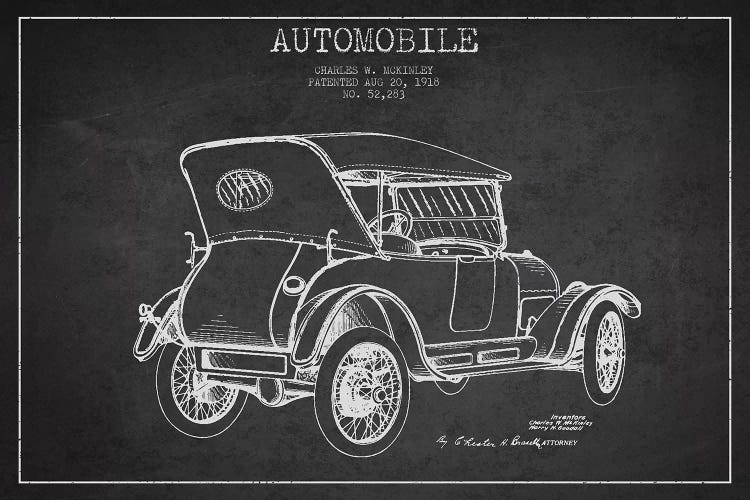 Charles W. McKinley Automobile Patent Sketch (Charcoal)