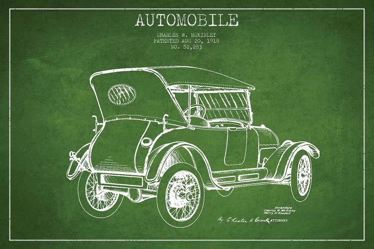 Charles W. McKinley Automobile Patent Sketch (Green)