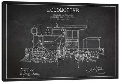Charles L. Heisler Locomotive Pattern Sketch (Charcoal) Canvas Art Print - Train Art
