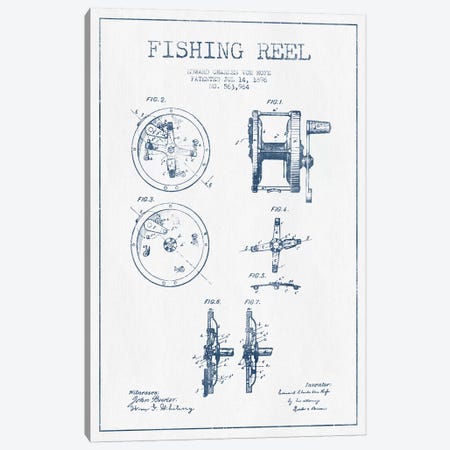 E.C. Vom Hofe Fishing Reel Patent Sketch (Ink) Canvas Print #ADP2833} by Aged Pixel Canvas Art Print