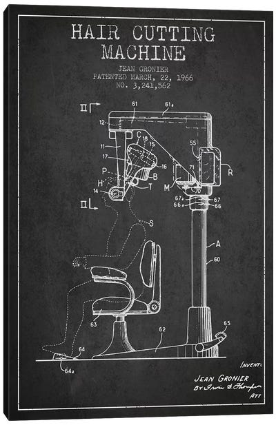 Automatic Heir Cutting Charcoal Patent Blueprint Canvas Art Print - Aged Pixel: Beauty & Personal Care
