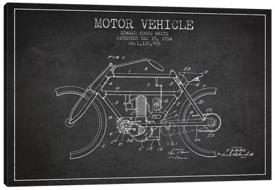 Edward Y. White Motor Vehicle Patent Sketch (Charcoal) Canvas Art Print - Motorcycle Blueprints
