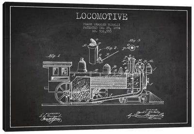 Frank C. McNally Locomotive Pattern Sketch (Charcoal) Canvas Art Print - Train Art