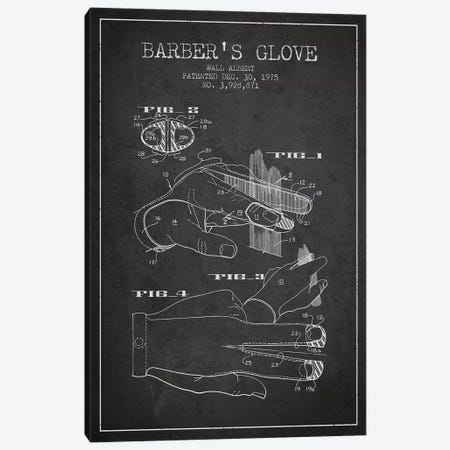 Barber's Glove Charcoal Patent Blueprint Canvas Print #ADP288} by Aged Pixel Art Print