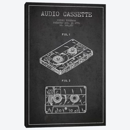 Fuyuki Yonehara Audio Cassette Patent Sketch (Charcoal) Canvas Print #ADP2895} by Aged Pixel Canvas Art