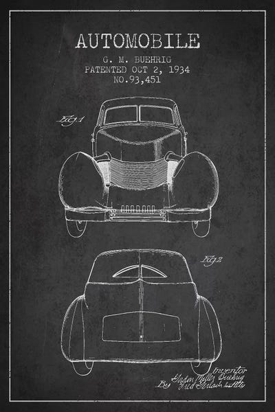 Automobile Blueprints: G.M. Buehrig Cord Automobile (Charcoal) II by Aged Pixel