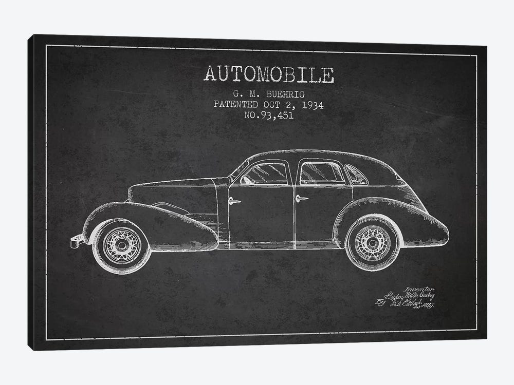 G.M. Buehrig Cord Automobile (Charcoal) III by Aged Pixel 1-piece Canvas Art