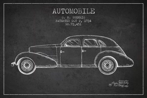Automobile Blueprints: G.M. Buehrig Cord Automobile (Charcoal) III by Aged Pixel