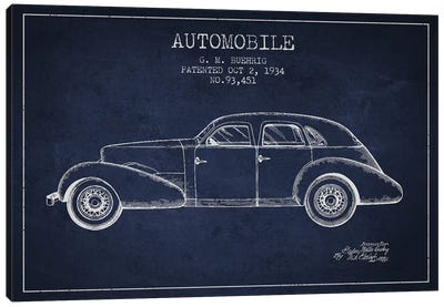 G.M. Buehrig Cord Automobile (Navy Blue) III Canvas Art Print - Automobile Blueprints