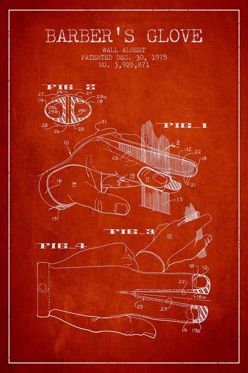 Barber's Glove Red Patent Blueprint