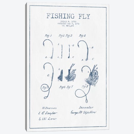 George W. Upton Fishing Fly Patent Sketch (Ink) Canvas Print #ADP2935} by Aged Pixel Canvas Print
