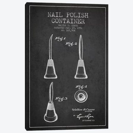 Container Nail Polish Charcoal Patent Blueprint Canvas Print #ADP293} by Aged Pixel Canvas Art