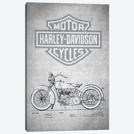 Harley-Davidson Motorcycles (Gray Vintage) II Canvas Print #ADP2945} by Aged Pixel Canvas Art