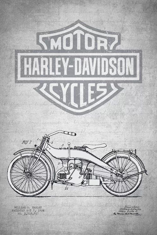 Harley-Davidson Motorcycles (Gray Vintage) III