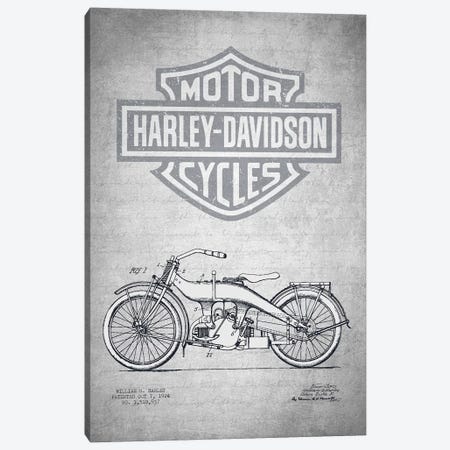 Harley-Davidson Motorcycles (Gray Vintage) III Canvas Print #ADP2946} by Aged Pixel Canvas Art