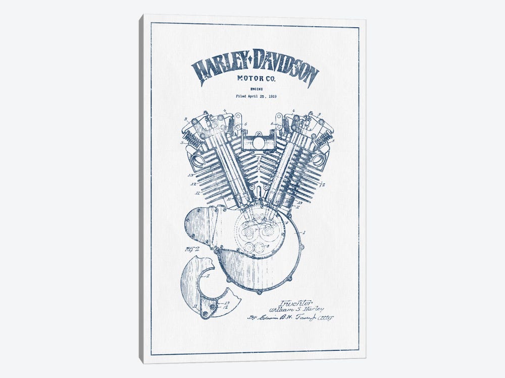 Harley-Davidson Motorcycles (Ink) I by Aged Pixel 1-piece Canvas Print