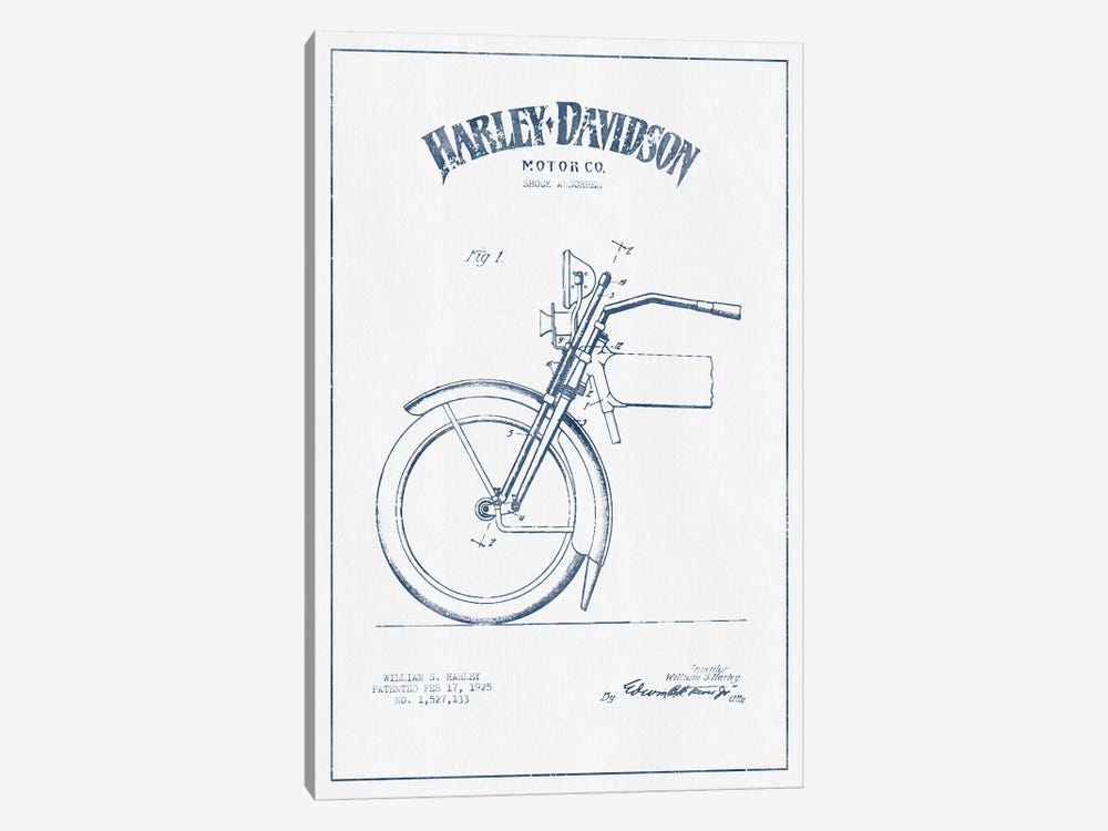 Harley-Davidson Motorcycles (Ink) II by Aged Pixel 1-piece Canvas Art