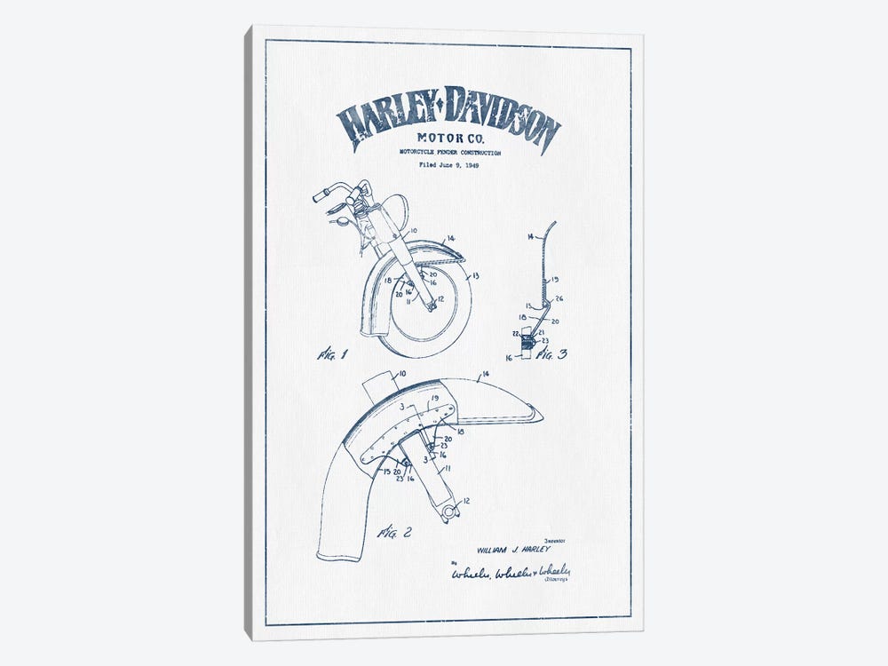 Harley-Davidson Motorcycles Fender Construction (Ink) by Aged Pixel 1-piece Art Print