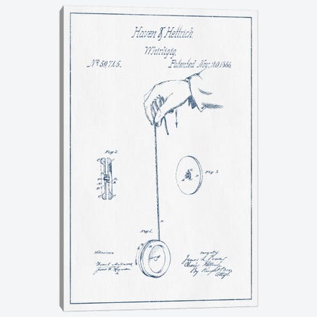 Haven & Hettrich Whirligig Patent Sketch (Ink) Canvas Print #ADP2958} by Aged Pixel Canvas Artwork