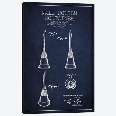 Container Nail Polish Navy Blue Patent Blueprint Canvas Print #ADP295} by Aged Pixel Canvas Print