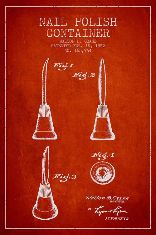 Container Nail Polish Red Patent Blueprint