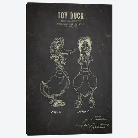 J.B. Gruelle Toy Duck, Female Patent Sketch (Charcoal) Canvas Print #ADP2975} by Aged Pixel Canvas Print