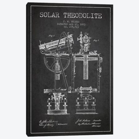 J.W. Holmes Solar Theodolite Patent Sketch (Charcoal) Canvas Print #ADP2986} by Aged Pixel Canvas Art