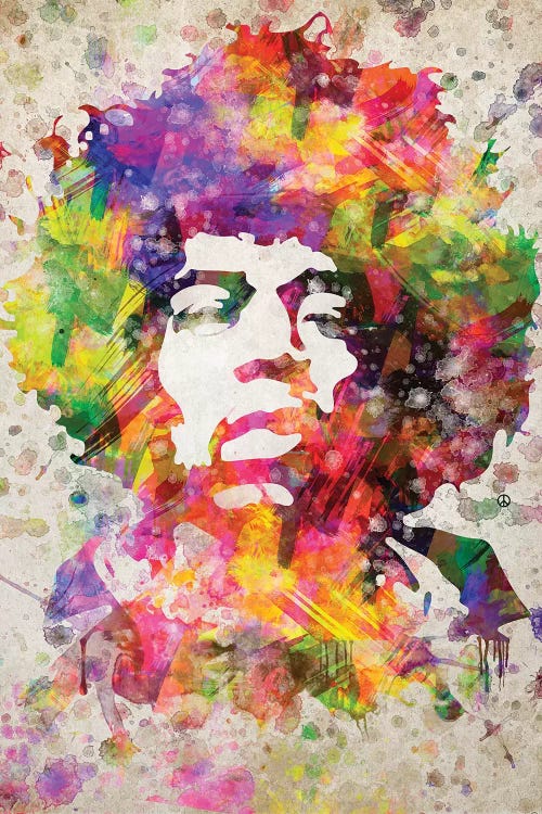 Jimi Hendrix by Aged Pixel wall art