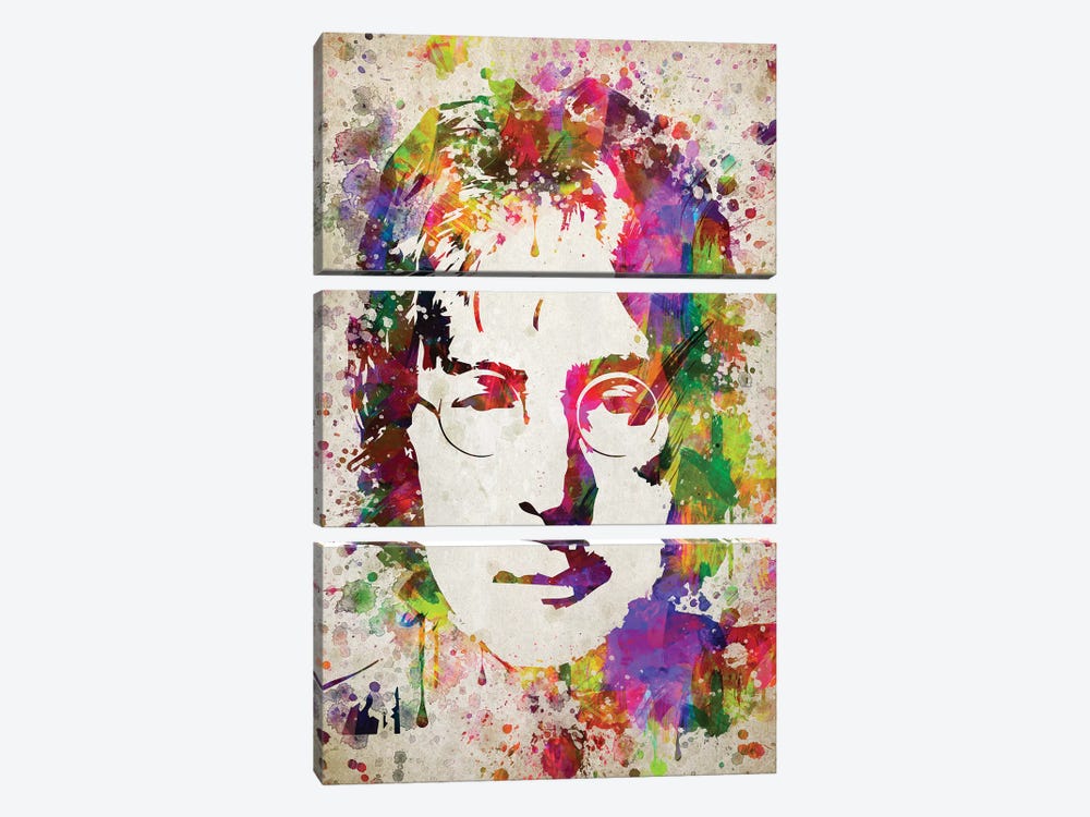 John Lennon by Aged Pixel 3-piece Canvas Wall Art