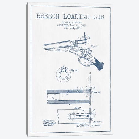 Joshua Stevens Breech Loading Gun Patent Sketch (Ink) Canvas Print #ADP3014} by Aged Pixel Canvas Print