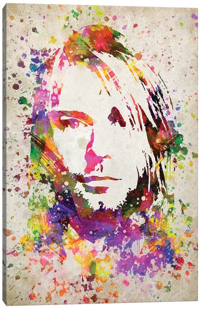 Kurt Cobain Canvas Art Print - Aged Pixel