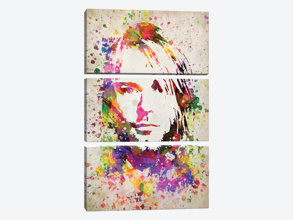 Kurt Cobain by Aged Pixel 3-piece Canvas Artwork