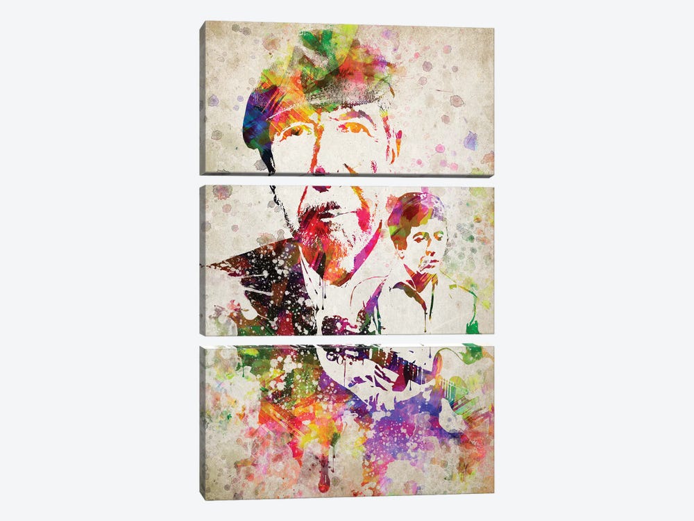 Leonard Cohen by Aged Pixel 3-piece Canvas Print