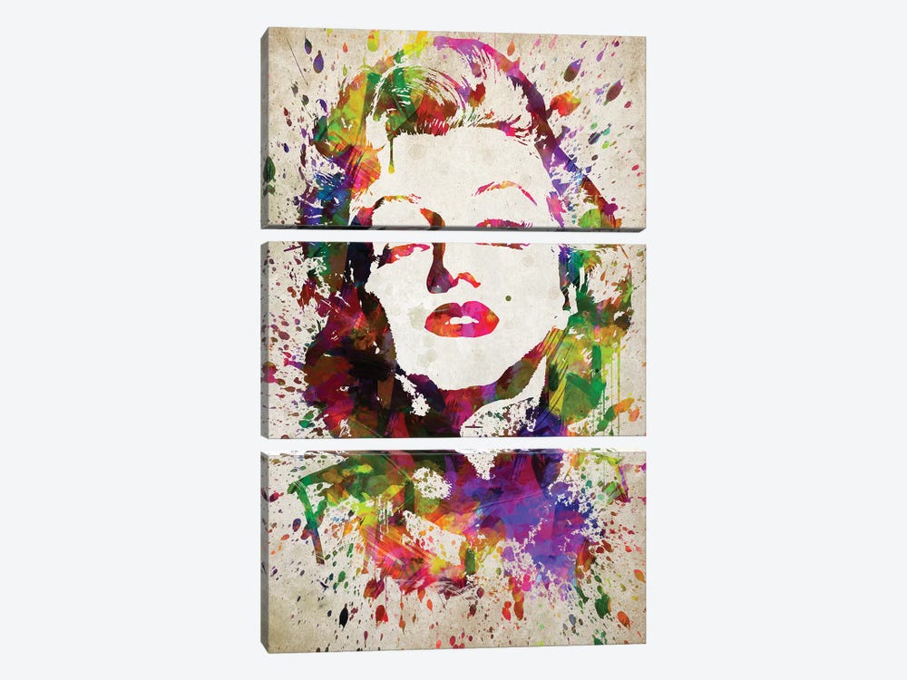 Marilyn Monroe by Aged Pixel 3-piece Canvas Art