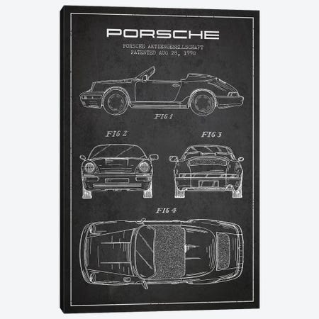Porsche Corporation Porsche Patent Sketch (Charcoal) Canvas Print #ADP3074} by Aged Pixel Canvas Print