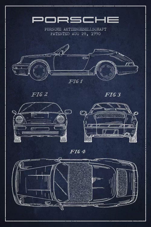 Porsche Corporation Porsche Patent Sketch (Navy Blue)