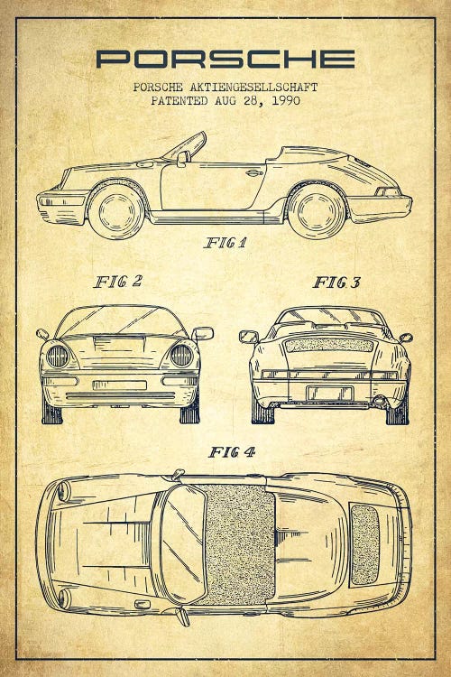 Porsche Corporation Porsche Patent Sketch (Vintage)