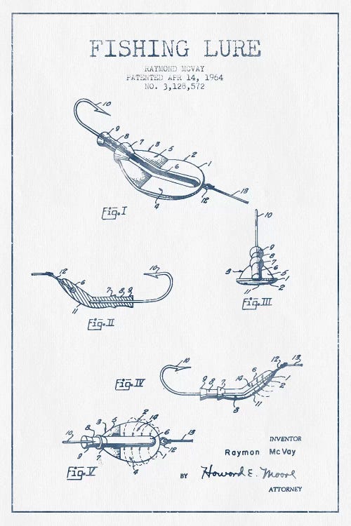 Raymond McVay Fishing Lure Patent Sketch (Ink) II