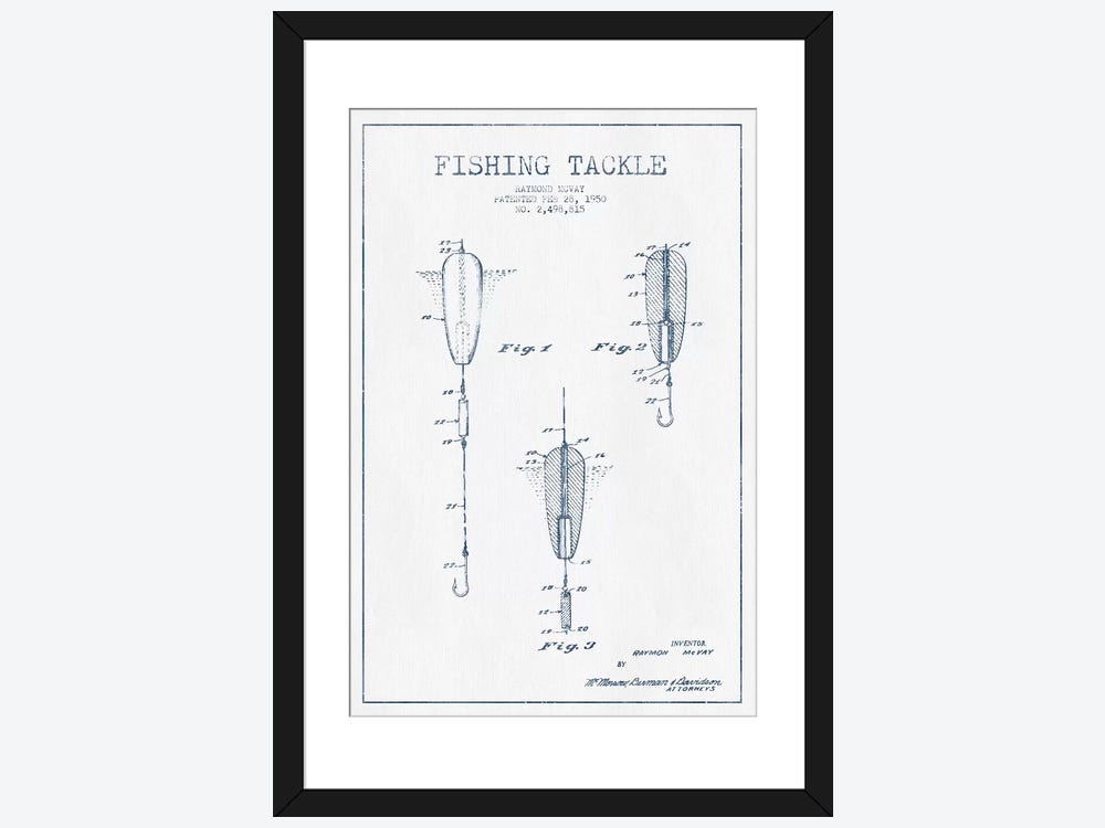 Raymond McVay Fishing Tackle Patent Sk - Canvas Art Print