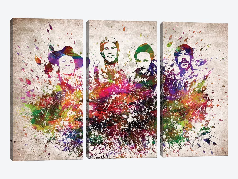 Red Hot Chili Peppers by Aged Pixel 3-piece Canvas Art