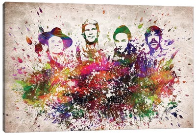 Red Hot Chili Peppers Canvas Art Print - Aged Pixel