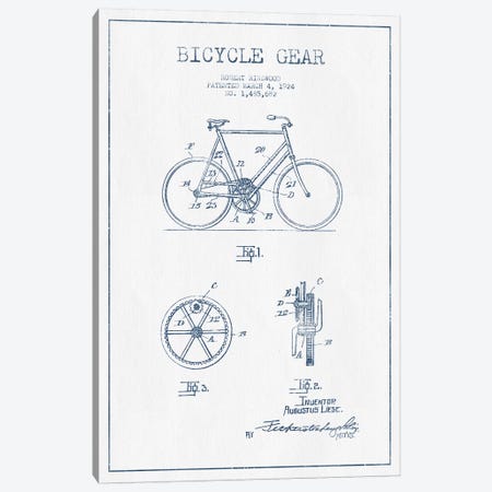 Robert Ringwood Bicycle Gear Patent Sketch (Ink) Canvas Print #ADP3108} by Aged Pixel Canvas Art